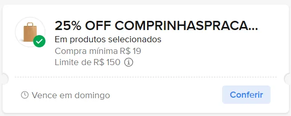Cupom 25% OFF em produtos selecionados no Mercado Livre